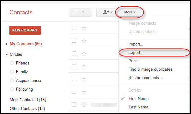 select-more-and-then-export-button
